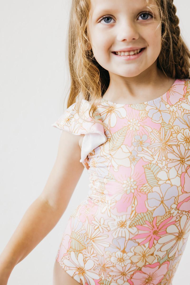 Mila & Rose ® What's Up Buttercup S/S Flutter Sleeve Leotard — detail close-up