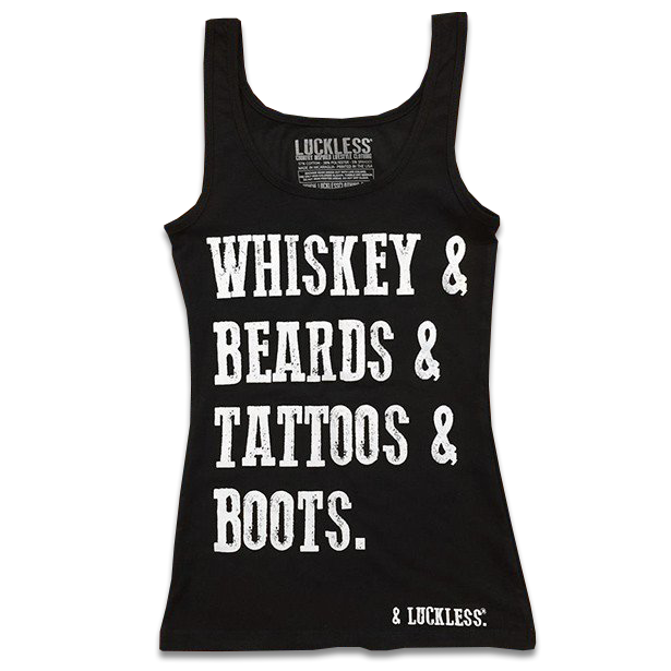 Luckless Outfitters Whiskey And Beards Tank Top — main product shot