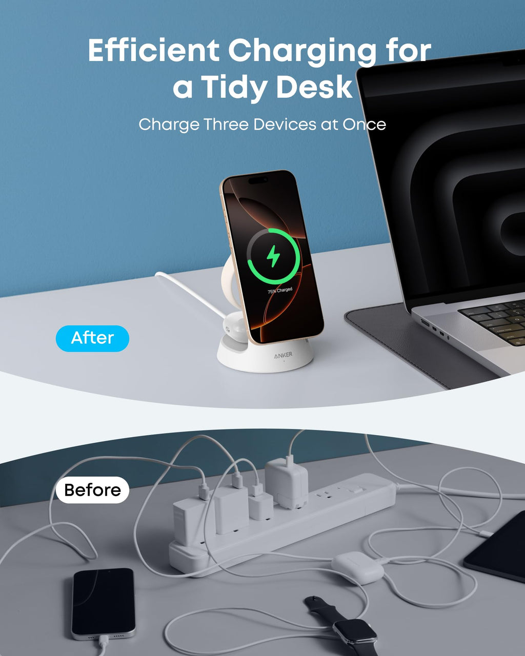 Anker MagGo Wireless Charging Station (3-in-1, Dock Stand), view 4