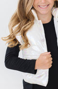 Mila & Rose ® White Checker Puffer Vest — main product shot