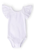 Mila & Rose ® White S/S Flutter Sleeve Leotard — main product shot