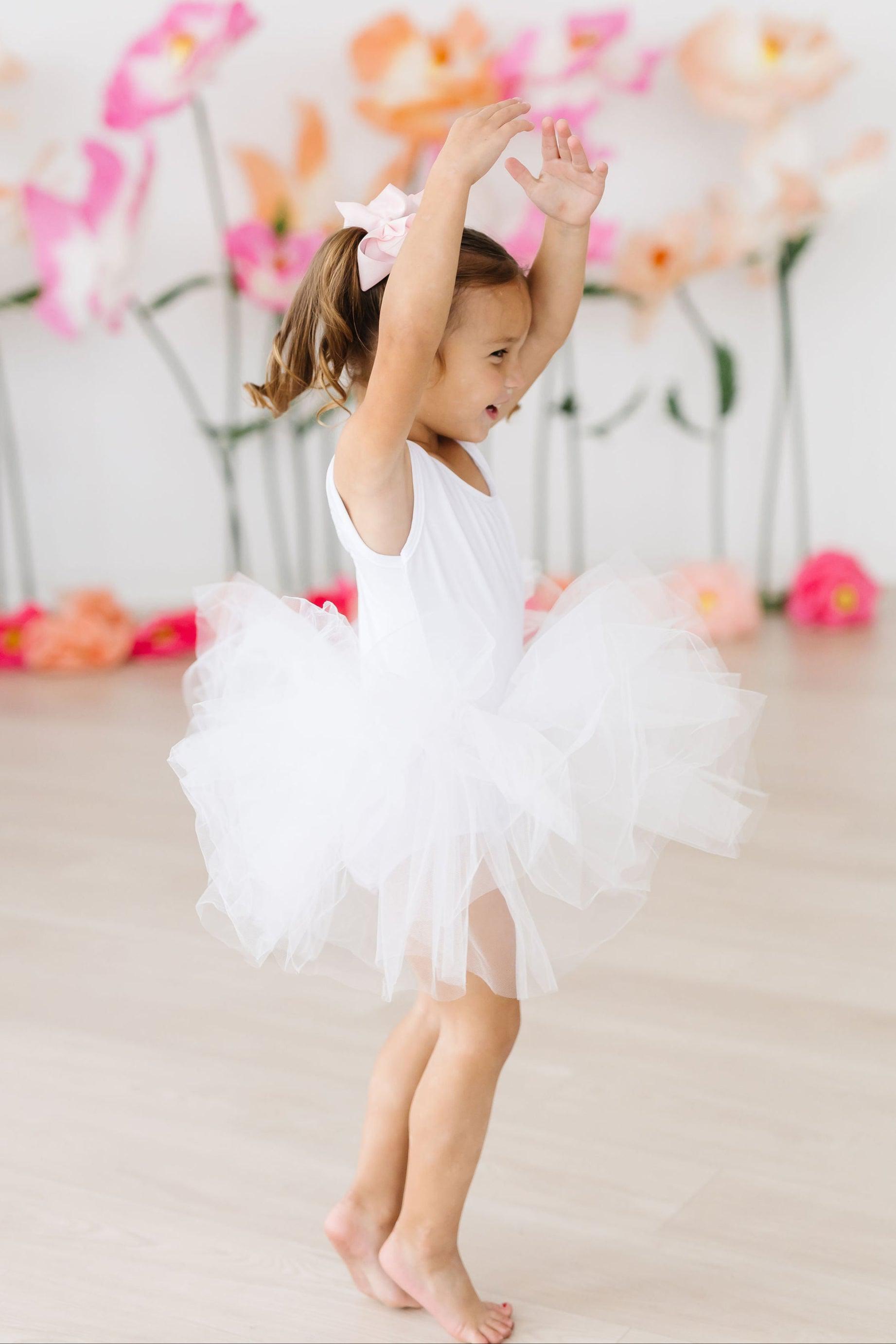 Mila & Rose ® White Tank Tutu Leotard — side view