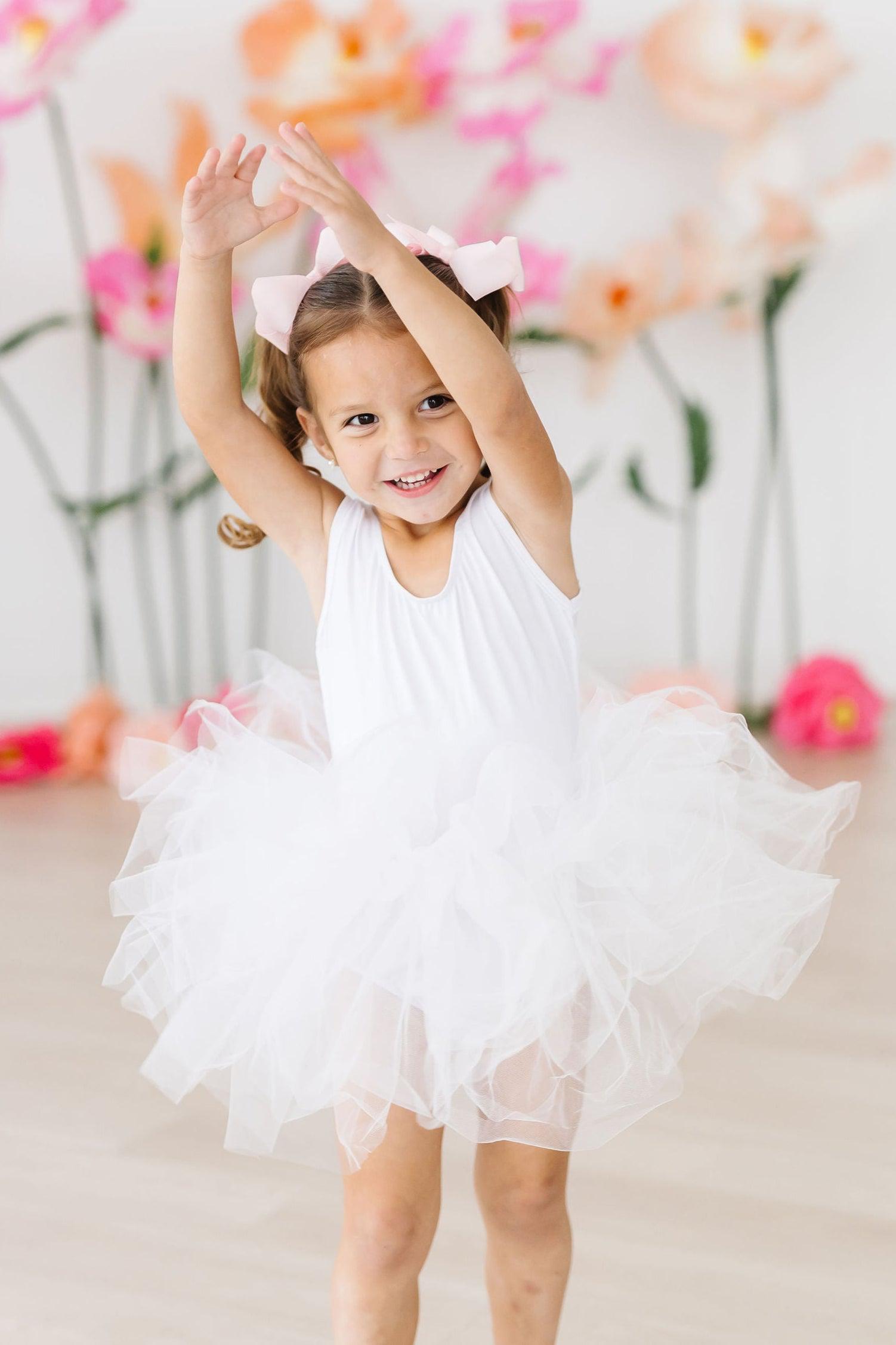 Mila & Rose ® White Tank Tutu Leotard — back view