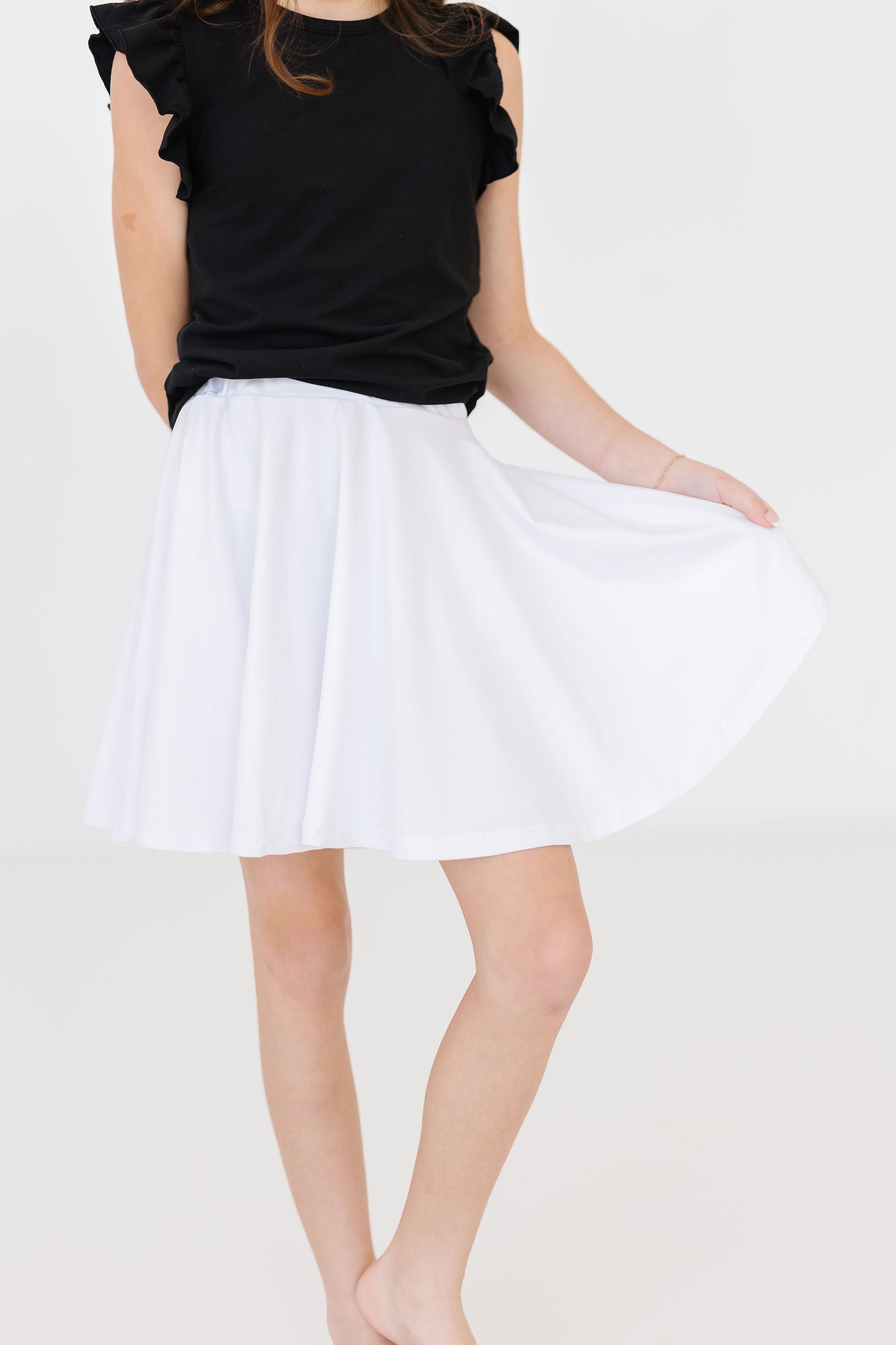 Mila & Rose ® White Twirl Skort — main product shot