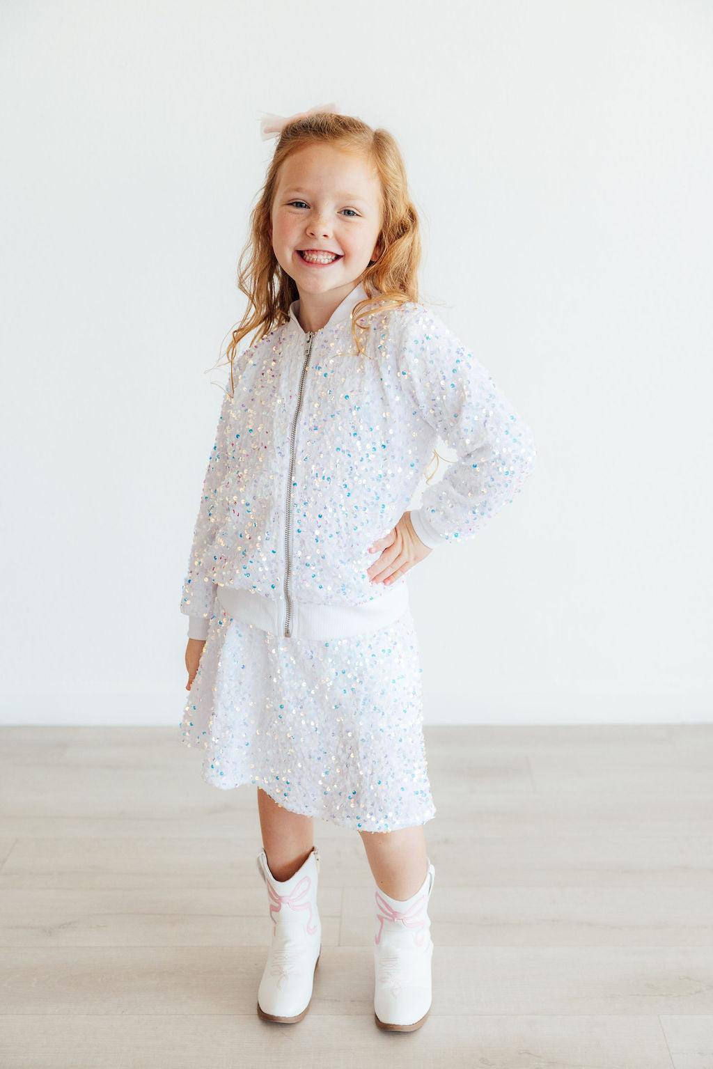 Mila & Rose ® White Velvet Sequin Jacket — lifestyle context