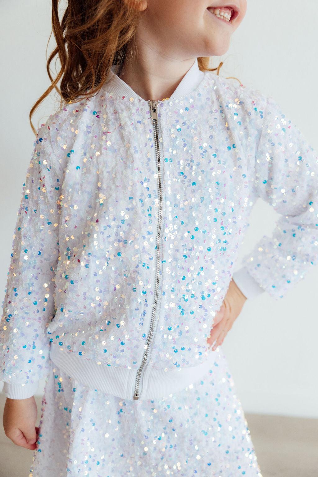 Mila & Rose ® White Velvet Sequin Jacket — main product shot