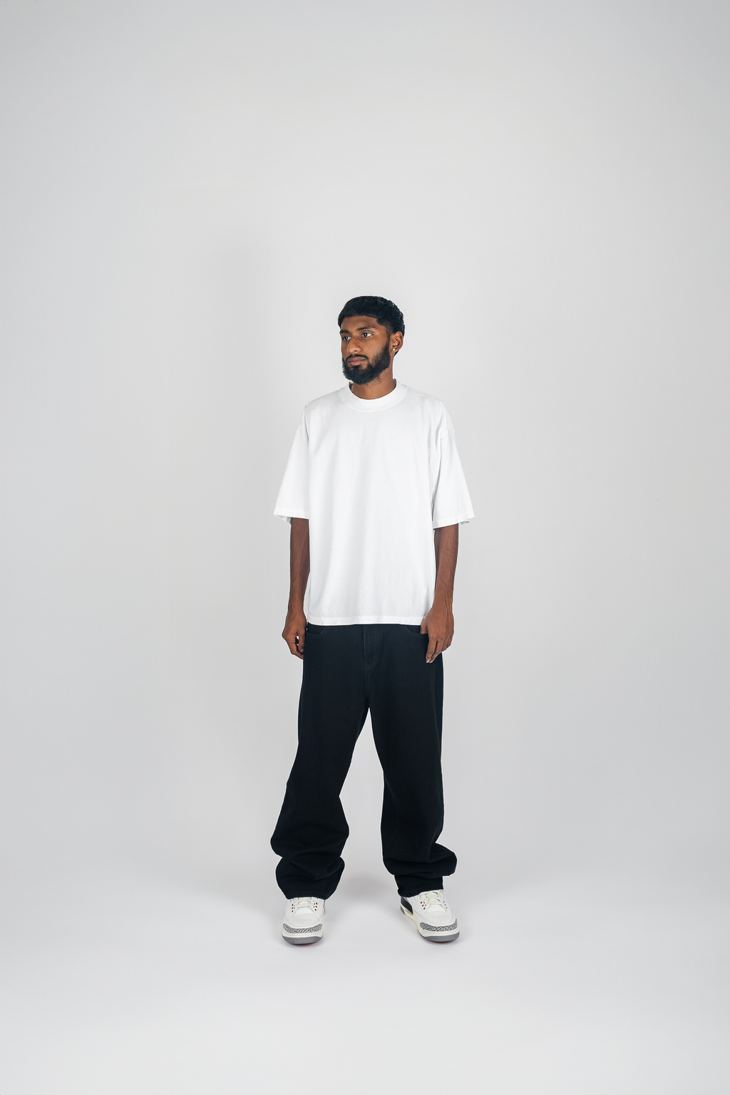 Superline Garment Dye Drop Shoulder Shirt — in-use photo
