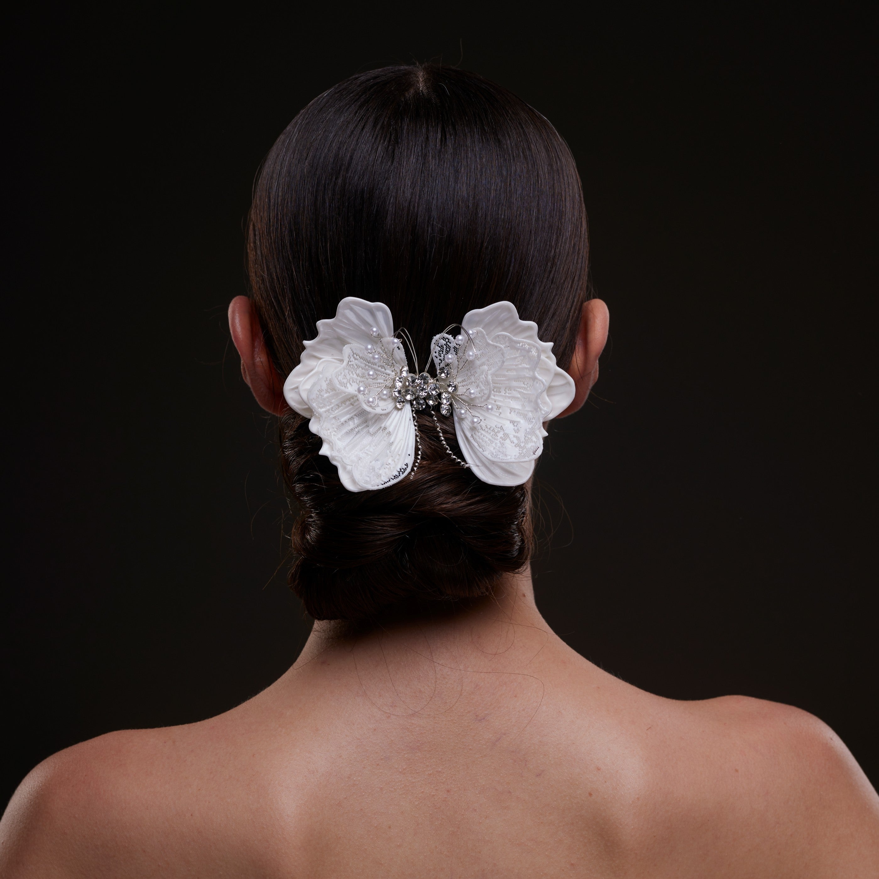 White Butterfly Flower Hair Comb – Bridal Port