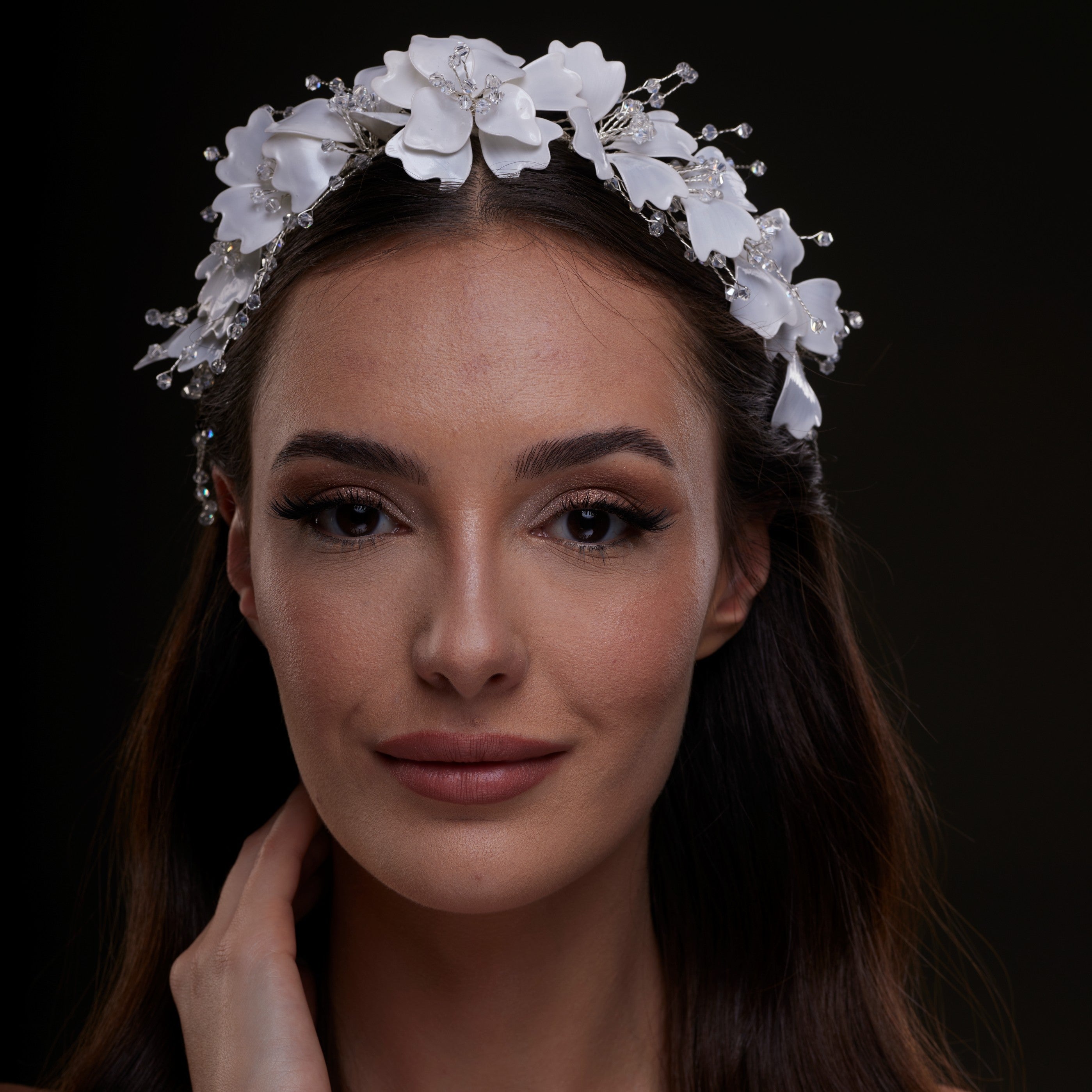 White Floral Hair Vine – Bridal Port, view 3