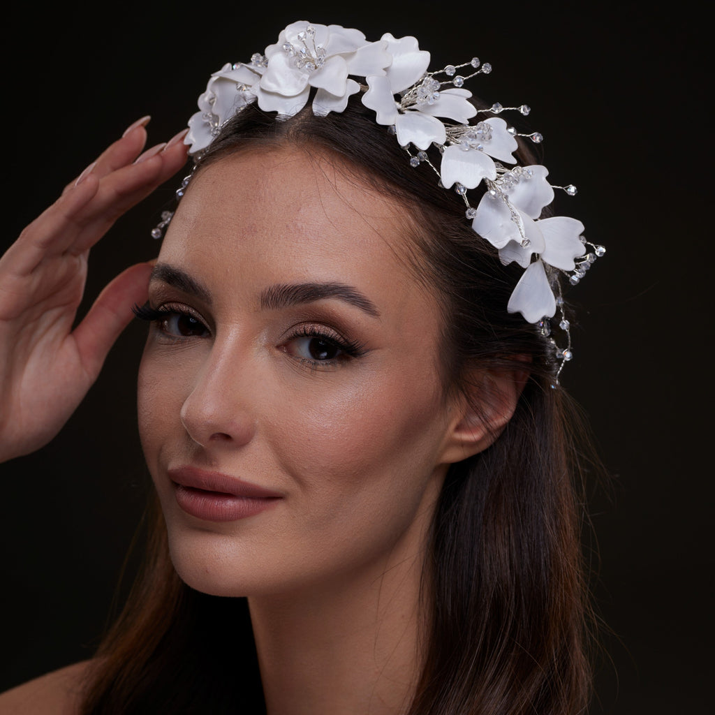 White Floral Hair Vine – Bridal Port