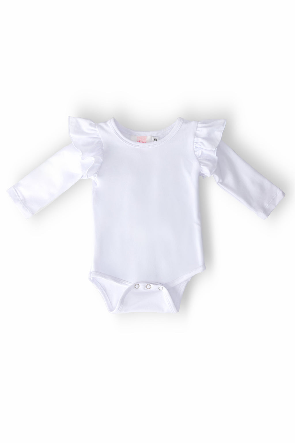 Mila & Rose ® White L/S Flutter Bodysuit — main product shot