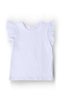 Mila & Rose ® White S/S Ruffle Tee — main product shot