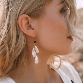 PARKEN JEWELRY White Stick Pearl Earrings