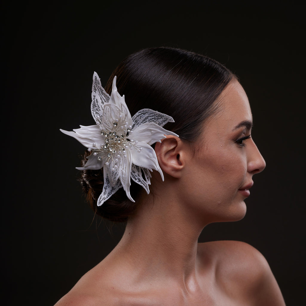 Large White Flower Bridal Hair Comb – Bridal Port