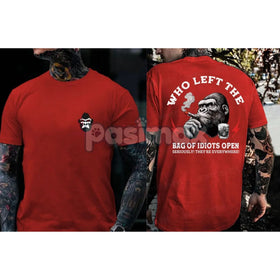 "Who Left The Bag Of Idiots Open" Funny T-Shirt