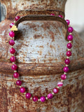 Wild Junkie Gold Wild Rose Agate Beaded Necklace — main product shot