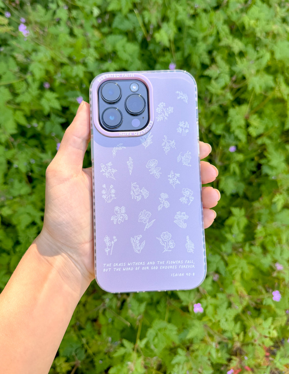 Elevated Faith Wildflower Phone Case — detail close-up