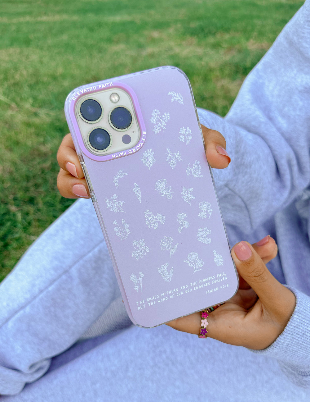 Elevated Faith Wildflower Phone Case — back view