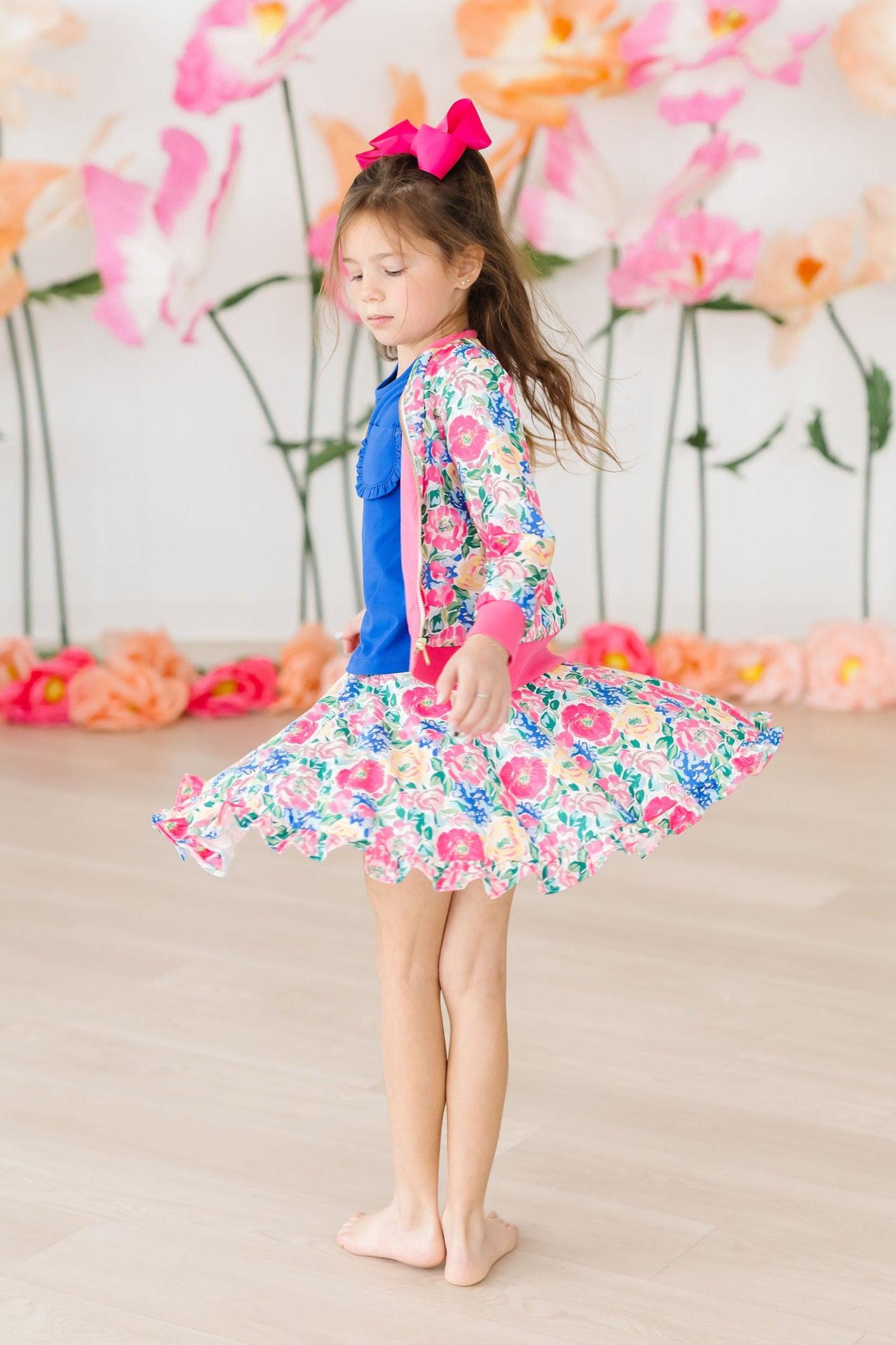 Mila & Rose ® Wildflower Wishes Ruffle Twirl Skort — detail close-up