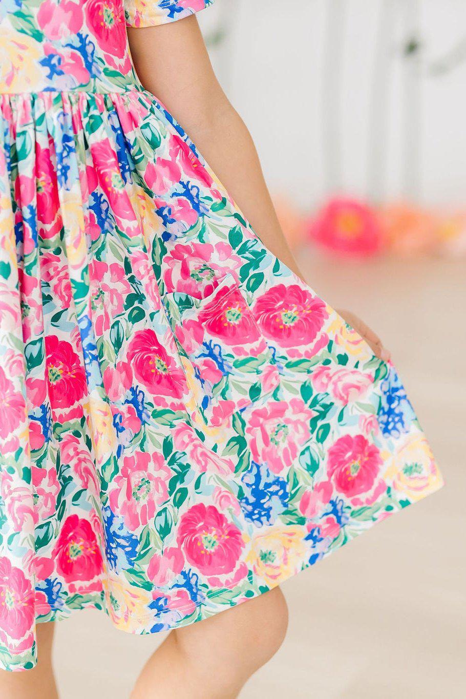 Mila & Rose ® Wildflower Wishes S/S Pocket Twirl Dress — back view