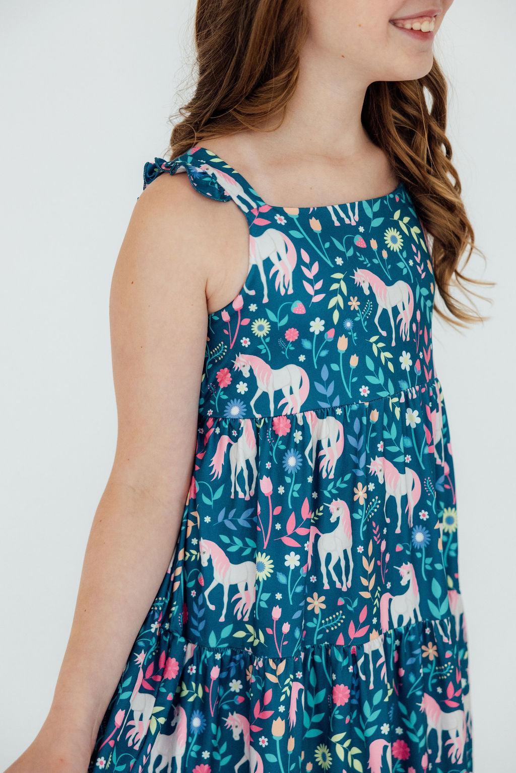 Mila & Rose ® Wish Upon a Unicorn Ruffle Maxi Dress — lifestyle context