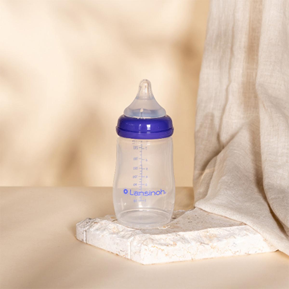 Lansinoh PP Biberon 240 ml Baby Bottle - Anti-Colic, BPA Free, Natural Feeding for Infants