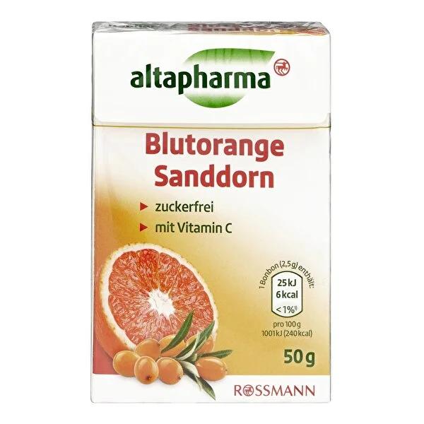 Altapharma Sugar-Free Blood Orange Candy - Low-Calorie, Vitamin C Enriched Treats