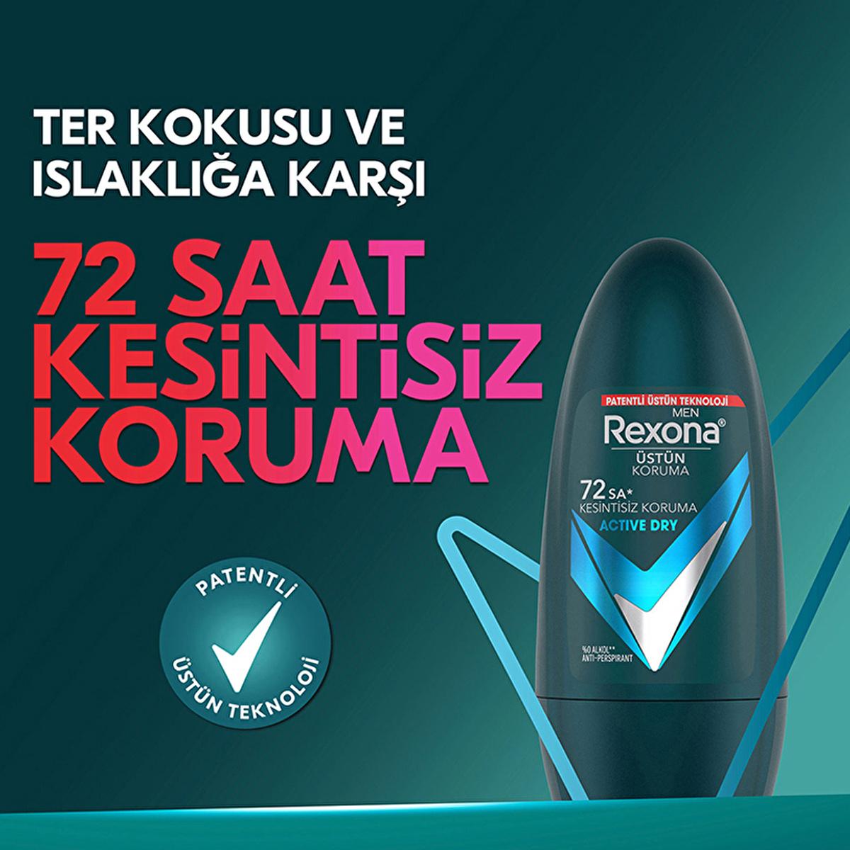 Rexona Active Dry Men's Roll On Deodorant - 72 Hour Continuous Protection | 1.69 fl. oz.