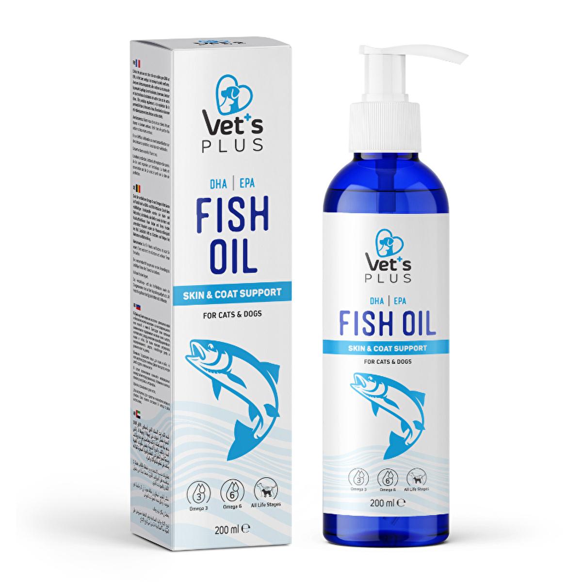 Vet's Plus Pet Supplement Oil - Omega 3 for Cats and Dogs, Fish Oil for Pets, Supports Pet Health and Nutrition