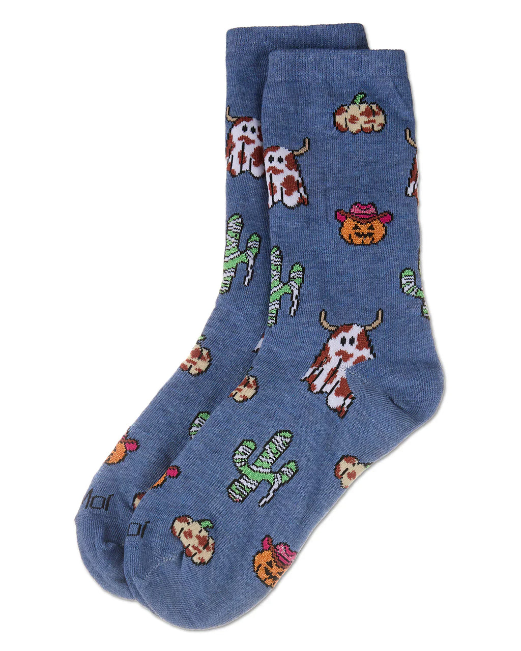 KADOU BOUTIQUE Spooky Western Holiday Crew Socks — lifestyle context