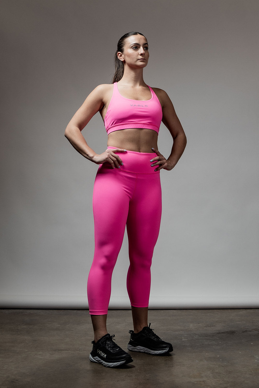 Varlo Varlo Women's SOHO  3/4 Leggings (Hot Shot Pink) — fabric or material detail