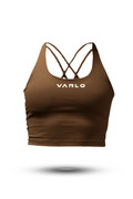 Varlo Women's SOHO Cross Back Crop Tank (City Mocha) — main product shot