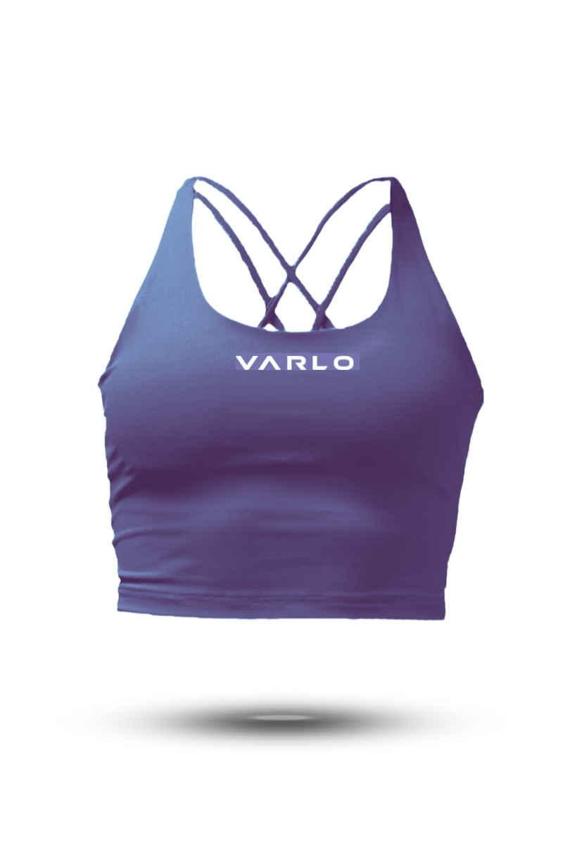 Varlo Women's SOHO Cross Back Crop Tank (Lilac Mist) — main product shot