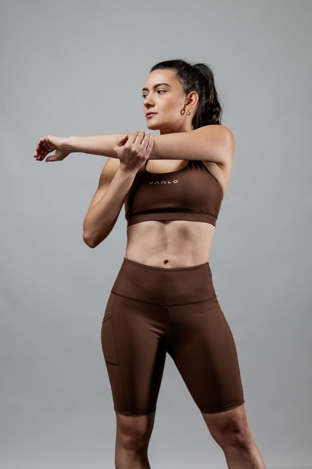 Varlo Varlo Women's SOHO Cross Back Sports Bra (City Mocha) — comparison shot