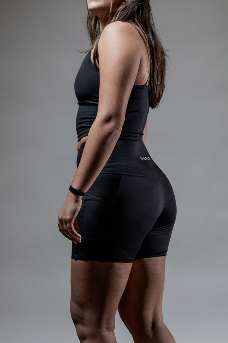 Varlo Women's SOHO Fitness Shorts 5" (Black) — detail shot 9