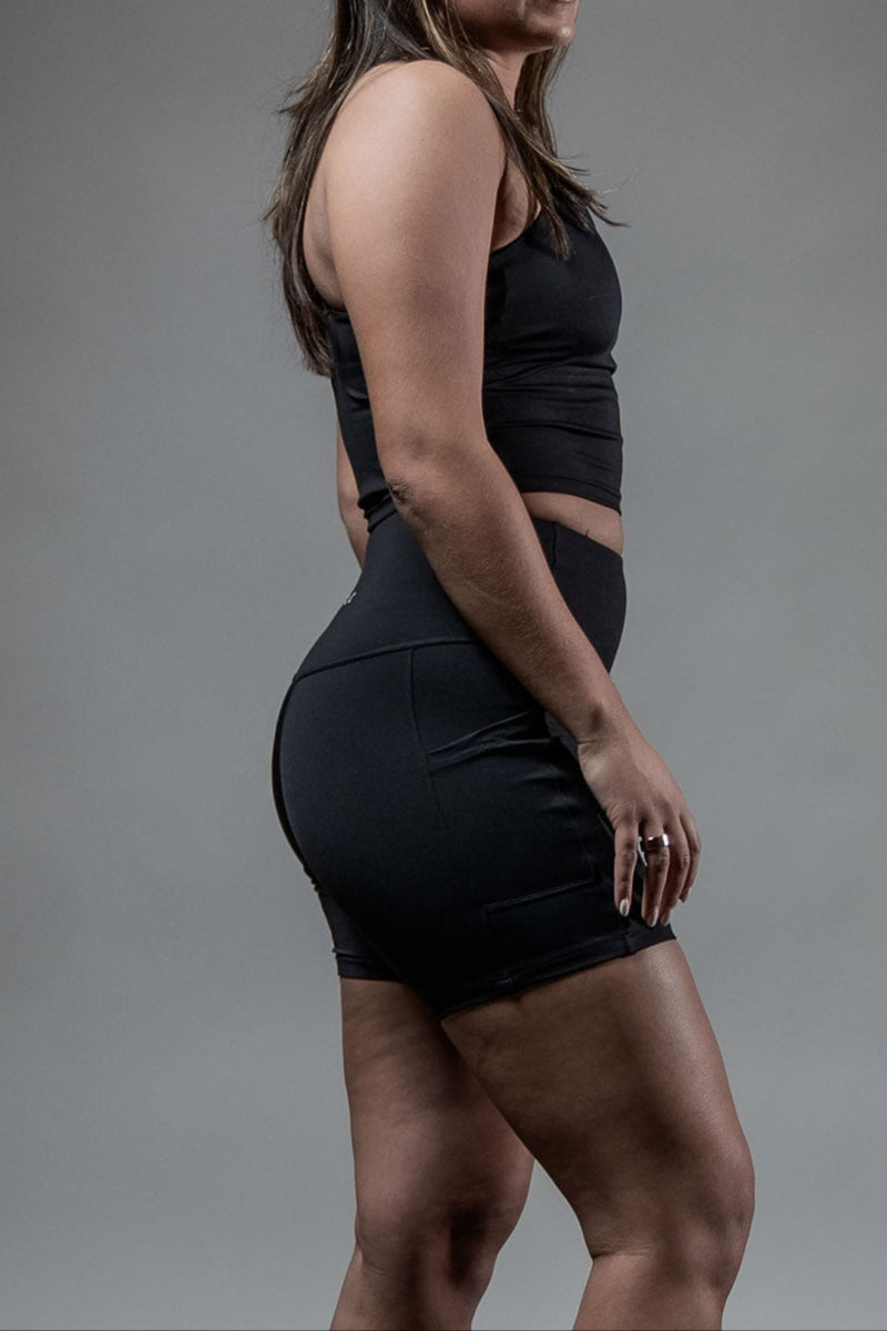 Varlo Women's SOHO Fitness Shorts 5" (Black) — detail shot 6