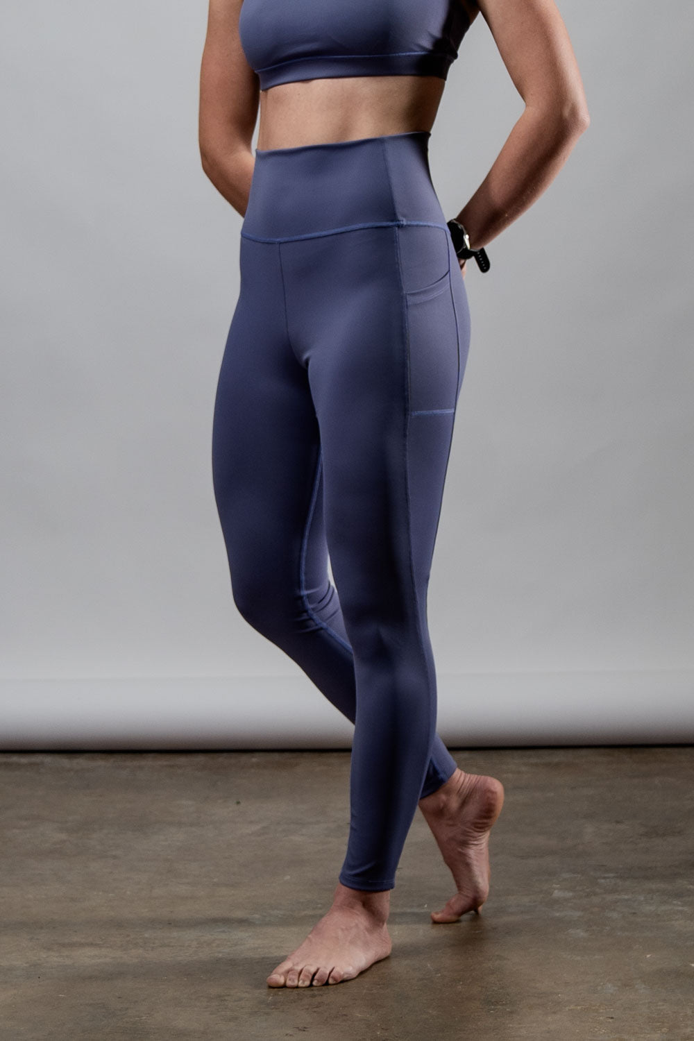 Varlo Women's SOHO Full Length High Waist Leggings (Lilac Mist) — detail close-up
