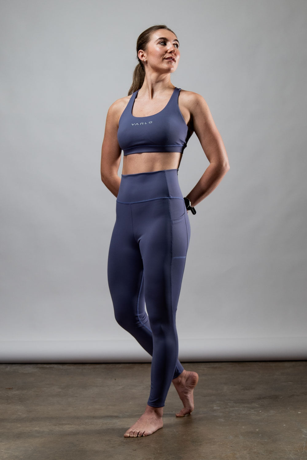 Varlo Women's SOHO Full Length High Waist Leggings (Lilac Mist) — size reference