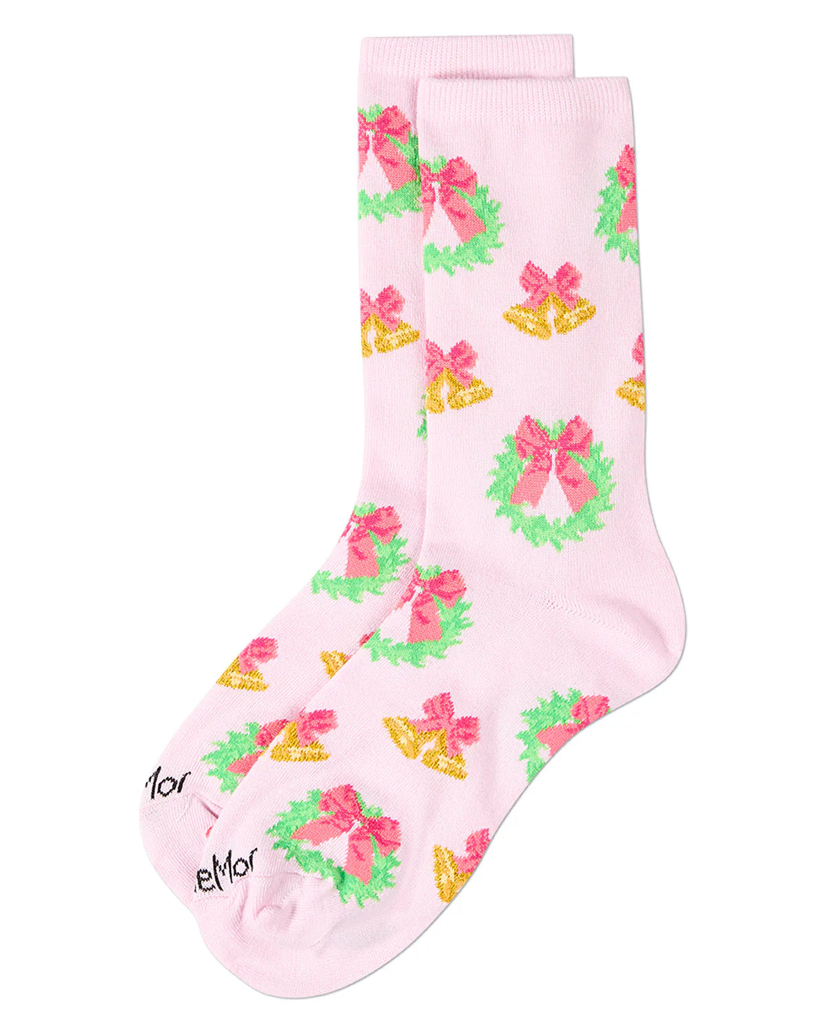KADOU BOUTIQUE Women's "Bells N Bows" Christmas Holiday Novelty Crew Sock — lifestyle context