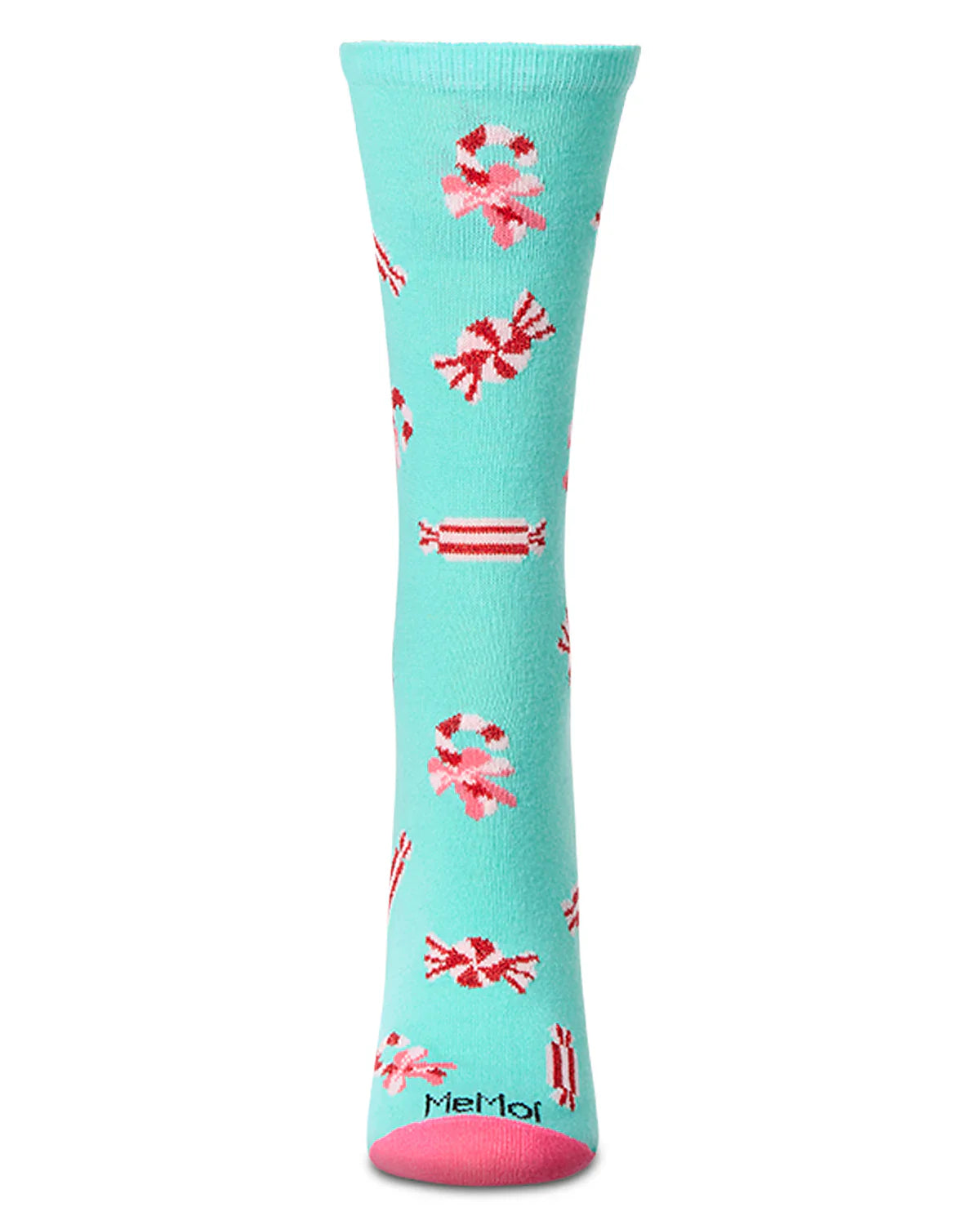 KADOU BOUTIQUE Women's "Holiday Candy" Christmas Novelty Crew Sock — detail close-up