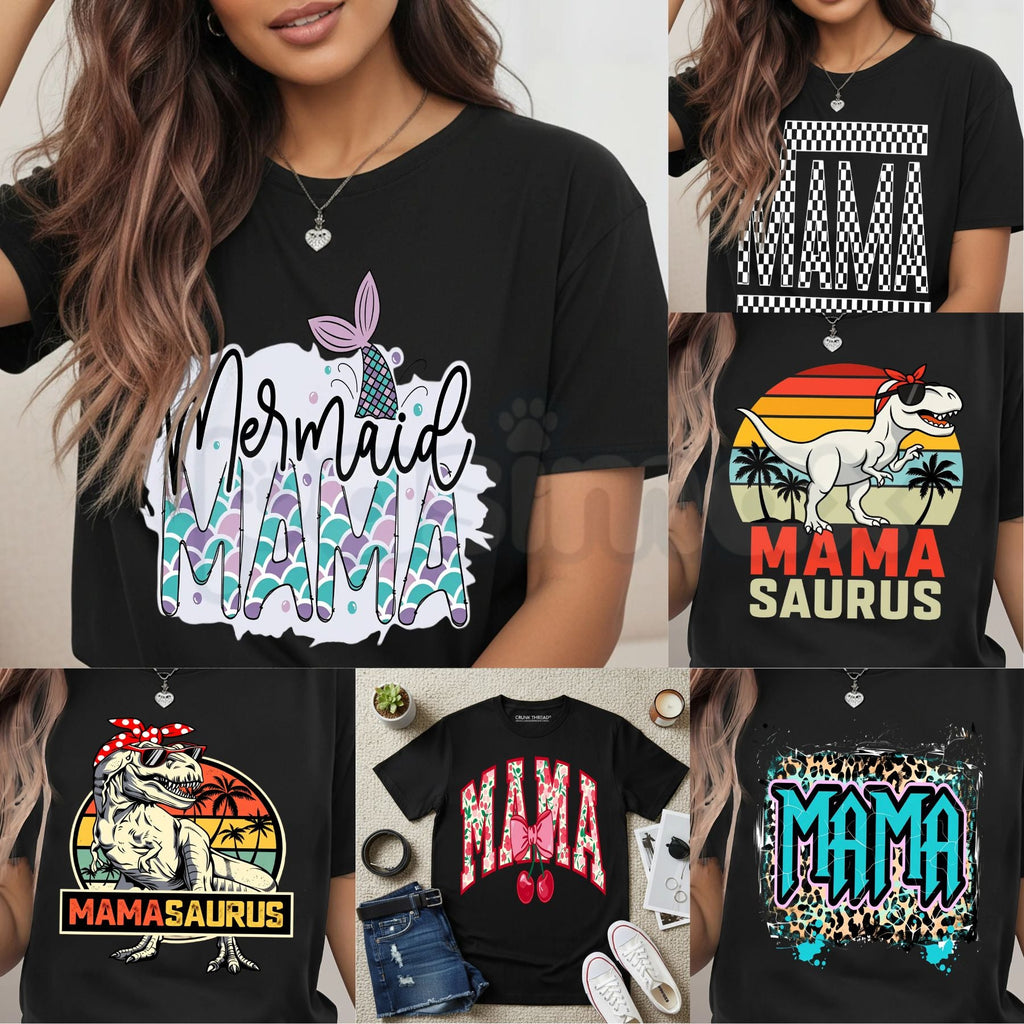Women’s "MAMA" Print T-Shirt – Fashion Casual Round Neck Graphic Tee, Premium 100% Cotton Minimalist Motherhood Top, Soft Lived-In Heavyweight Stylish Mama Shirt, Made in USA