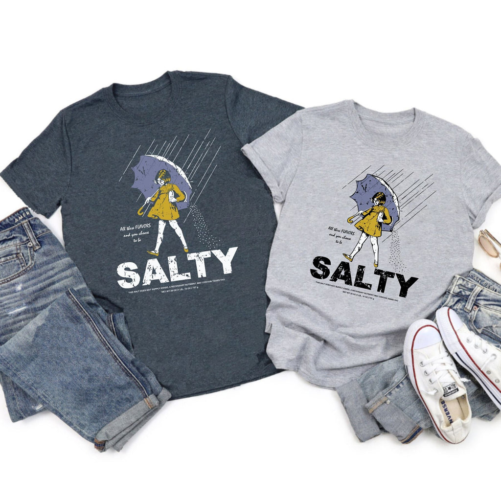 Pasimax Women's Retro Salty Girl Shirt - Casual Summer Gift Tee, Vintage Beach Apparel — main product shot