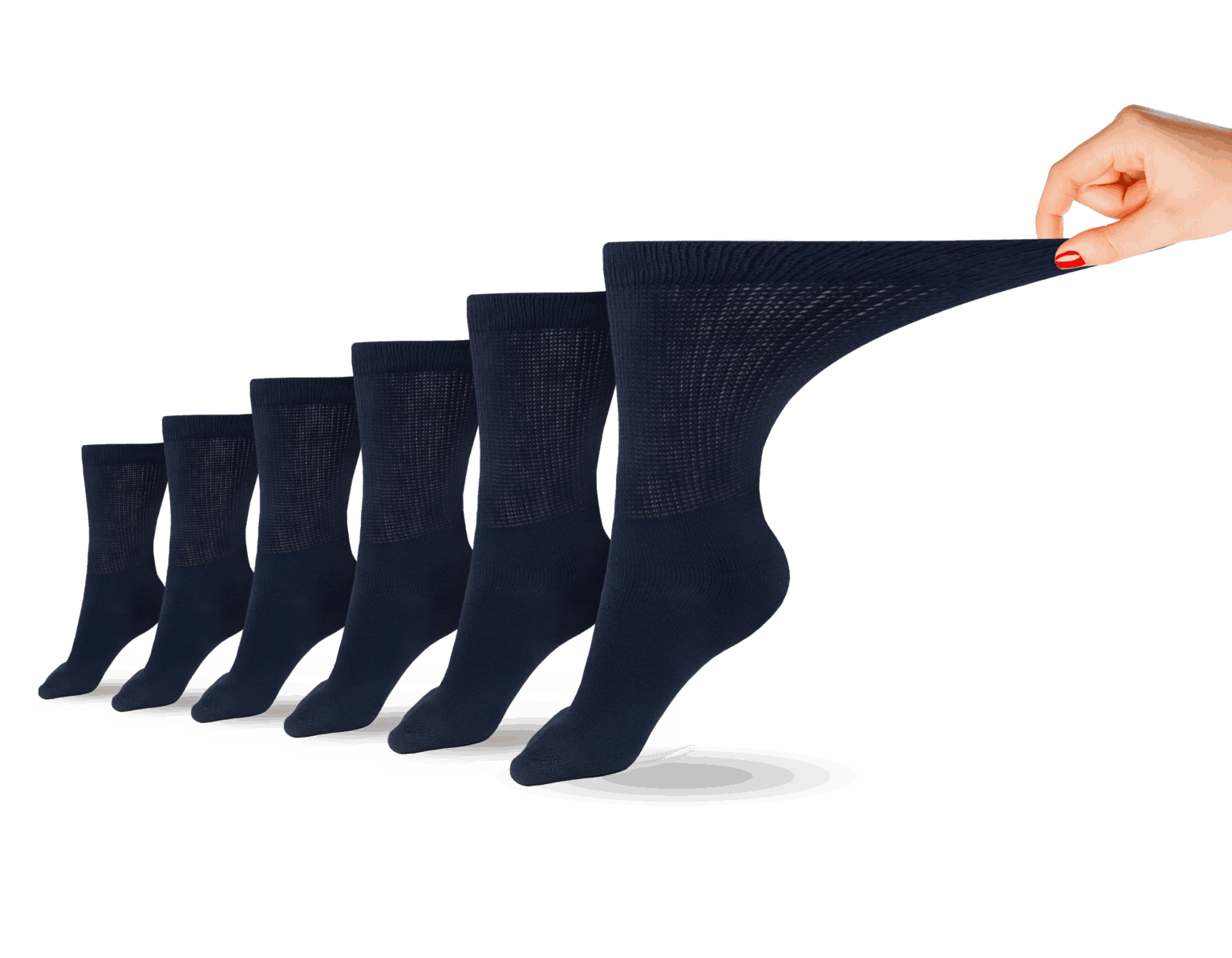 DSC Women's Cotton Diabetic Crew Socks (6 Pair) — color detail