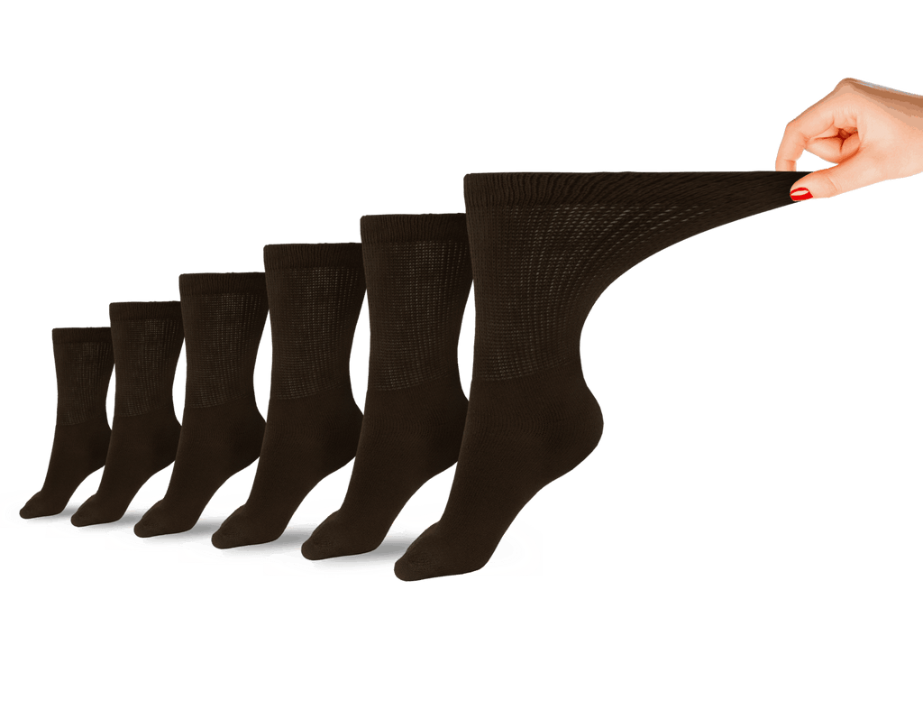 DSC Women's Cotton Diabetic Crew Socks (6 Pair) — in-use photo
