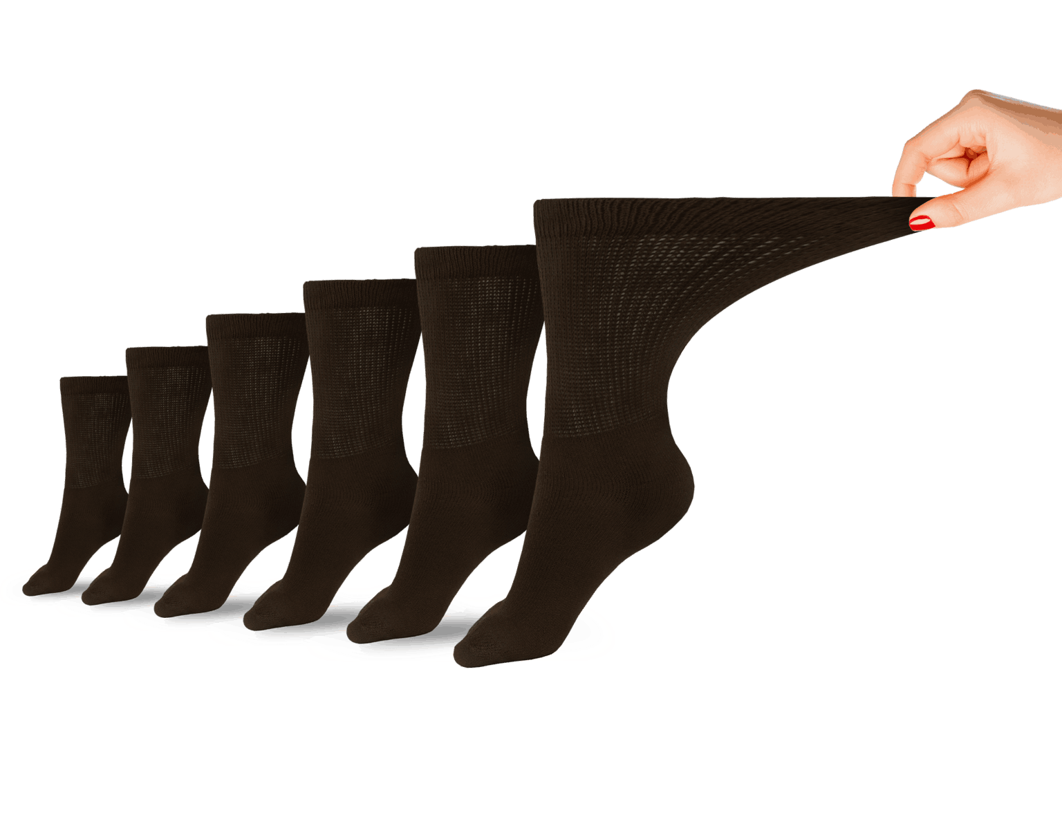 DSC Women's Cotton Diabetic Crew Socks (6 Pair) — in-use photo