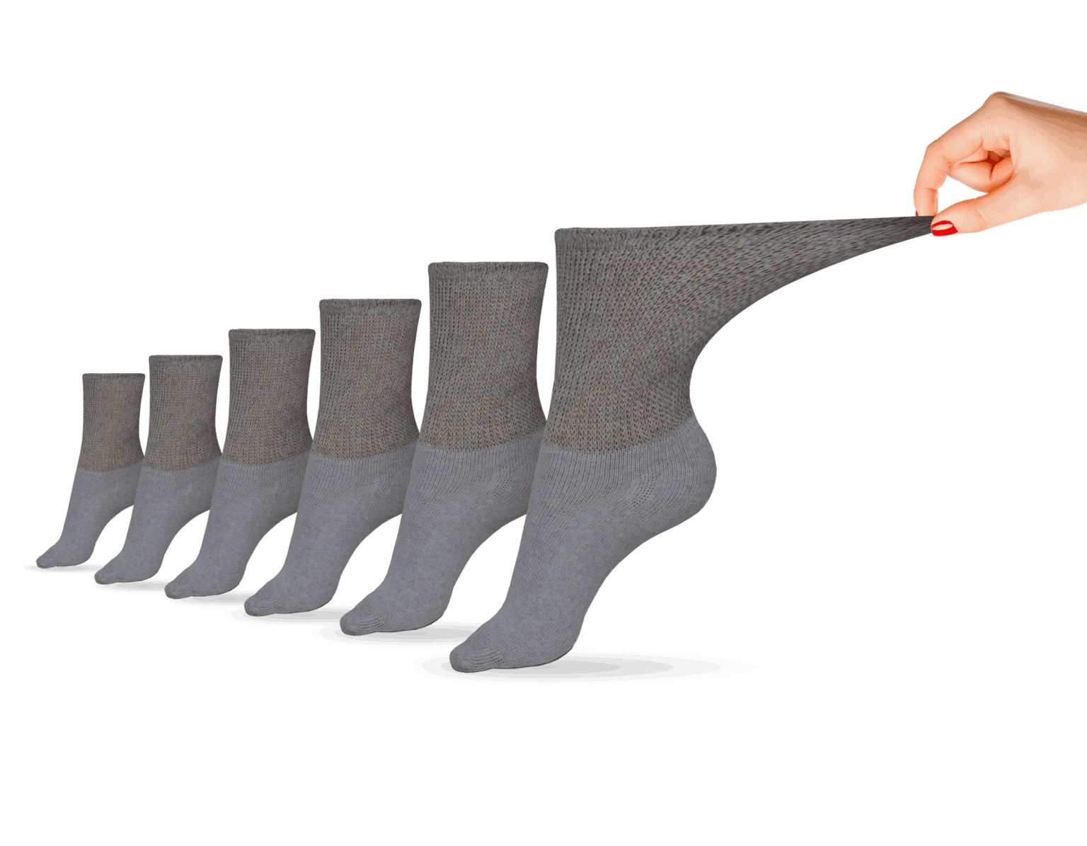 DSC Women's Cotton Diabetic Crew Socks (6 Pair) — back view