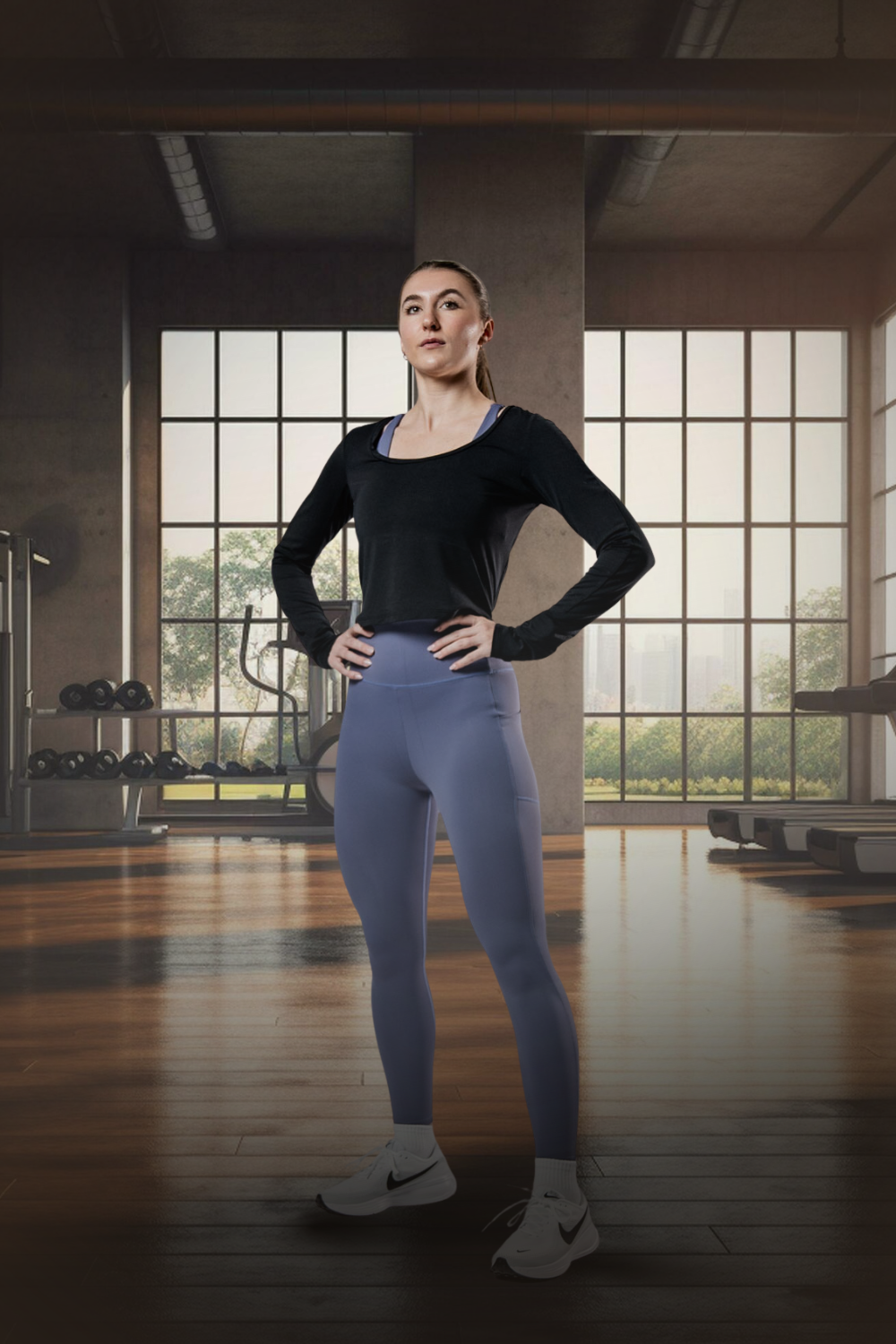 Varlo Women's Terra Recovery Arc Long Sleeve Crop (Black) — Varlo branding close-up