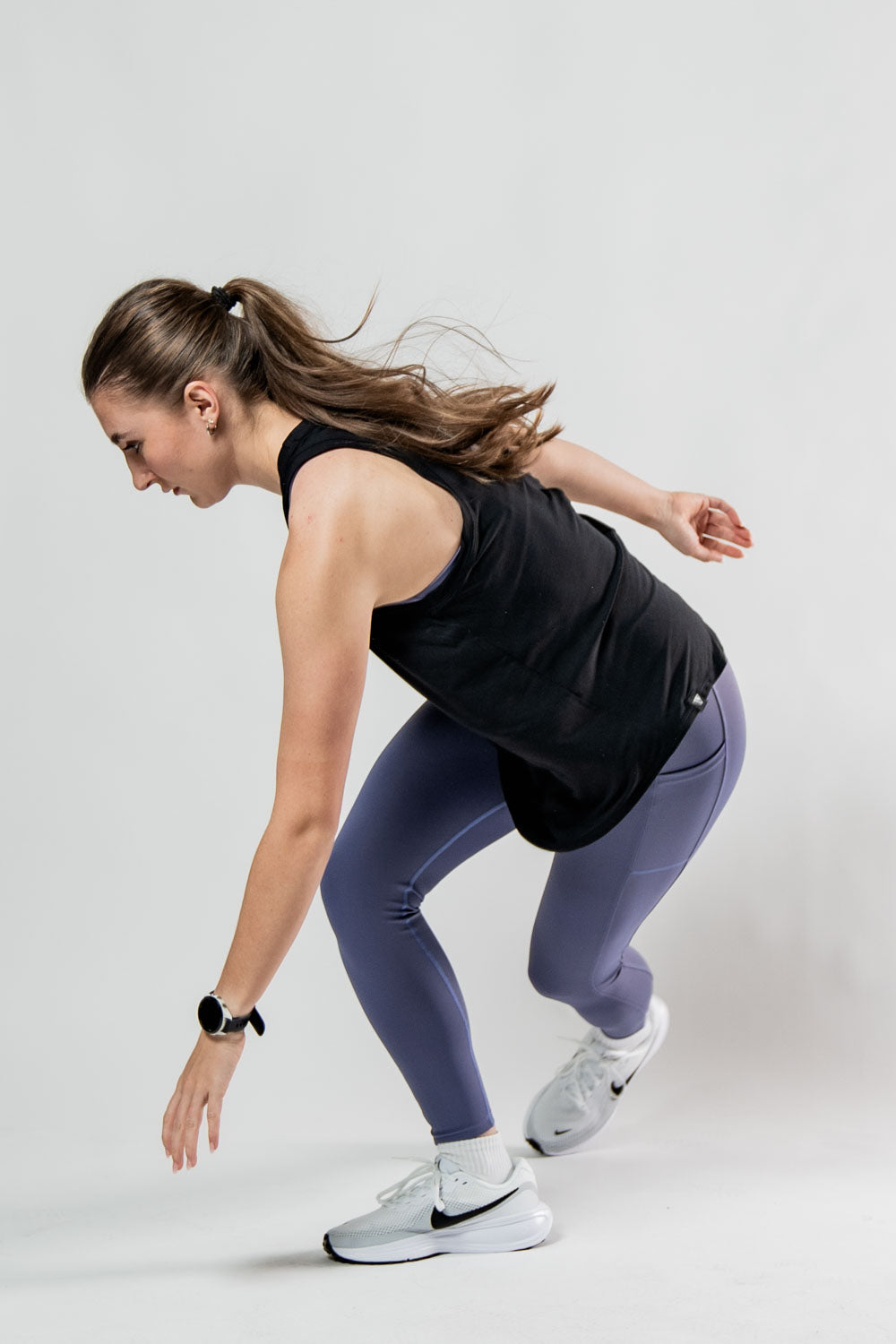 Varlo Varlo Women's Terra Recovery Halo Tank (Black) — flat-lay composition