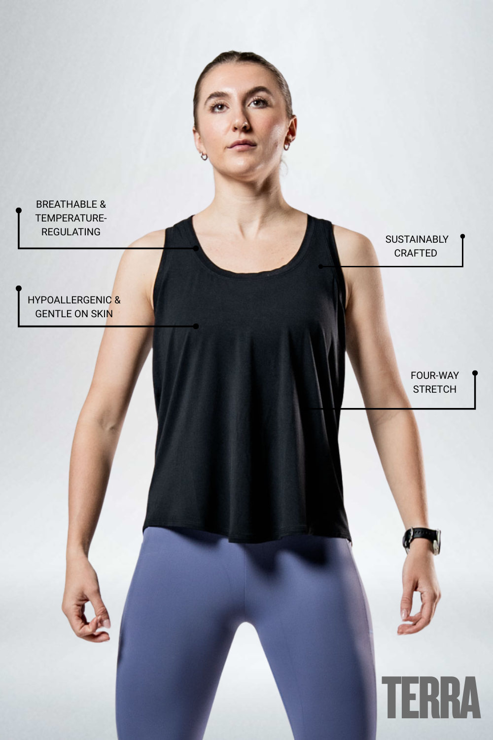 Varlo Women's Terra Recovery Halo Tank (Black) — tank top category context
