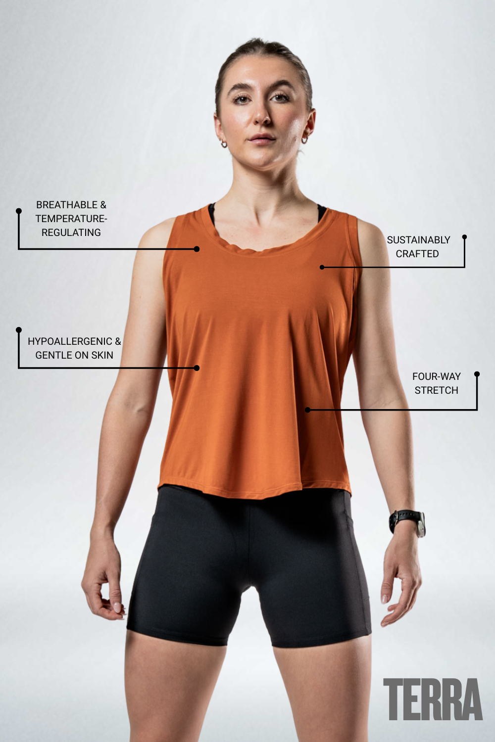 Varlo Women's Terra Recovery Halo Tank (Sunfire Clay) — tank top category context